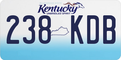 KY license plate 238KDB