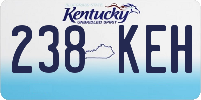 KY license plate 238KEH
