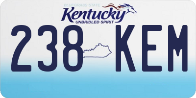 KY license plate 238KEM