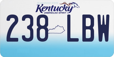 KY license plate 238LBW