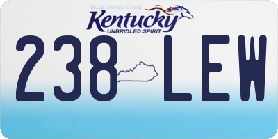 KY license plate 238LEW