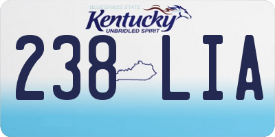 KY license plate 238LIA