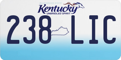 KY license plate 238LIC