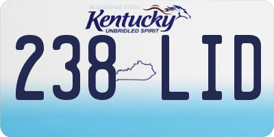 KY license plate 238LID