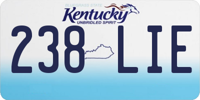 KY license plate 238LIE