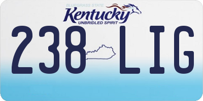 KY license plate 238LIG