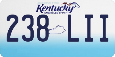 KY license plate 238LII