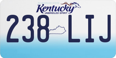 KY license plate 238LIJ