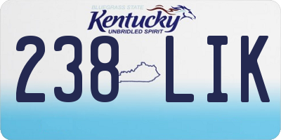 KY license plate 238LIK