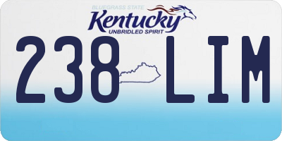 KY license plate 238LIM