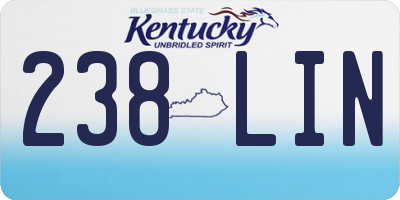 KY license plate 238LIN