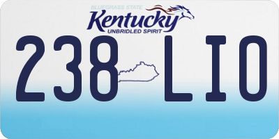 KY license plate 238LIO