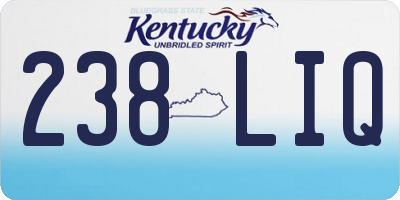 KY license plate 238LIQ