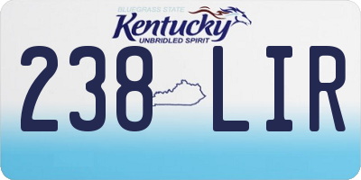 KY license plate 238LIR
