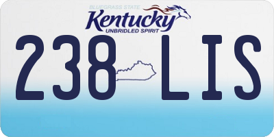 KY license plate 238LIS