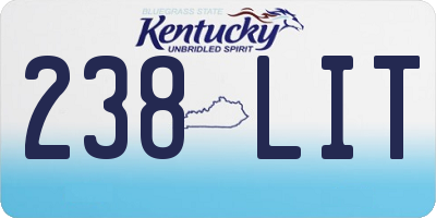 KY license plate 238LIT