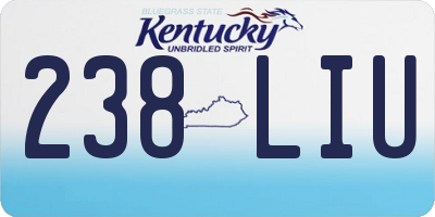 KY license plate 238LIU