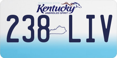 KY license plate 238LIV