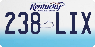 KY license plate 238LIX