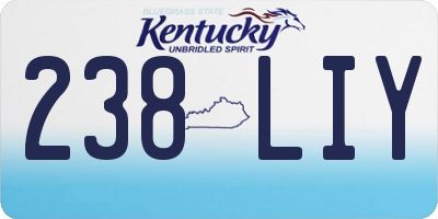 KY license plate 238LIY
