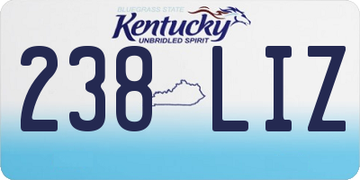 KY license plate 238LIZ