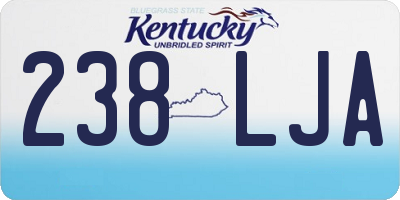 KY license plate 238LJA