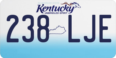KY license plate 238LJE
