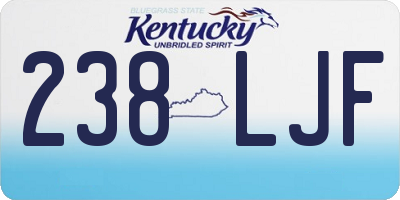 KY license plate 238LJF