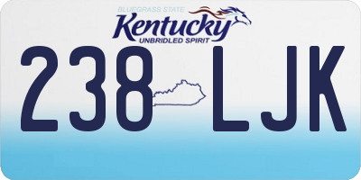 KY license plate 238LJK
