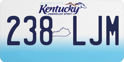 KY license plate 238LJM