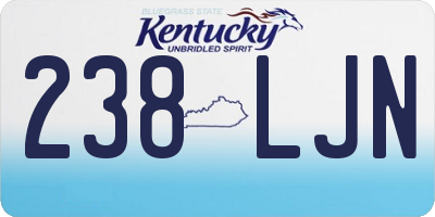 KY license plate 238LJN