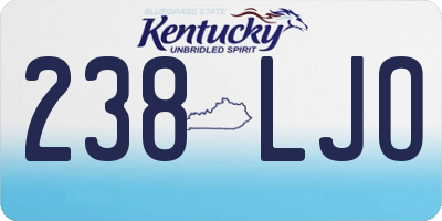 KY license plate 238LJO