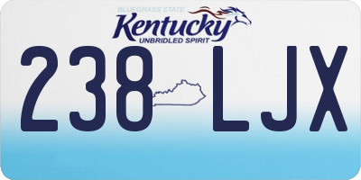 KY license plate 238LJX