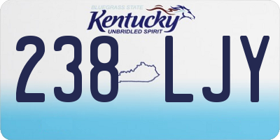 KY license plate 238LJY