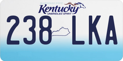 KY license plate 238LKA