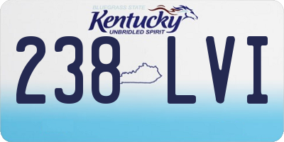 KY license plate 238LVI