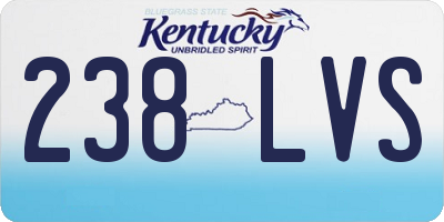 KY license plate 238LVS