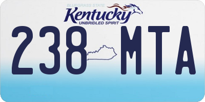 KY license plate 238MTA