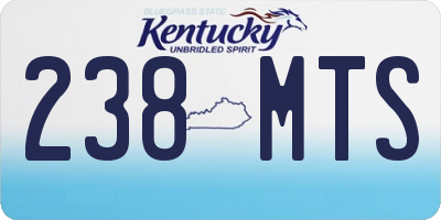 KY license plate 238MTS