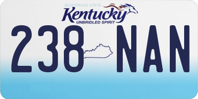 KY license plate 238NAN