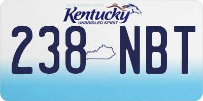 KY license plate 238NBT