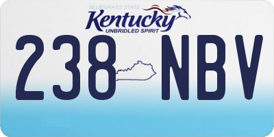 KY license plate 238NBV
