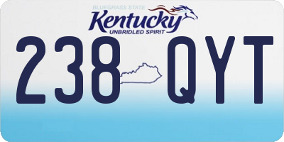 KY license plate 238QYT