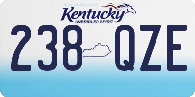 KY license plate 238QZE