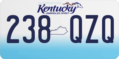 KY license plate 238QZQ