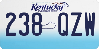 KY license plate 238QZW