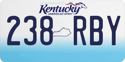 KY license plate 238RBY