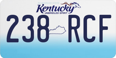 KY license plate 238RCF