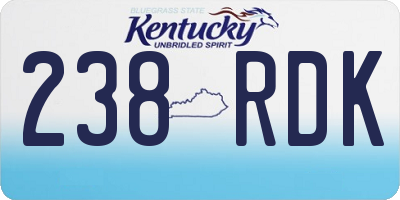 KY license plate 238RDK