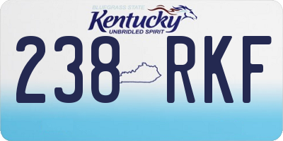 KY license plate 238RKF